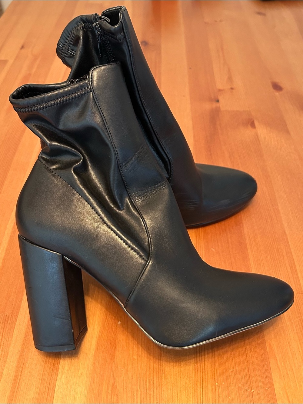 Aldo Black Pointed Toe Block Heel Ankle Boots
